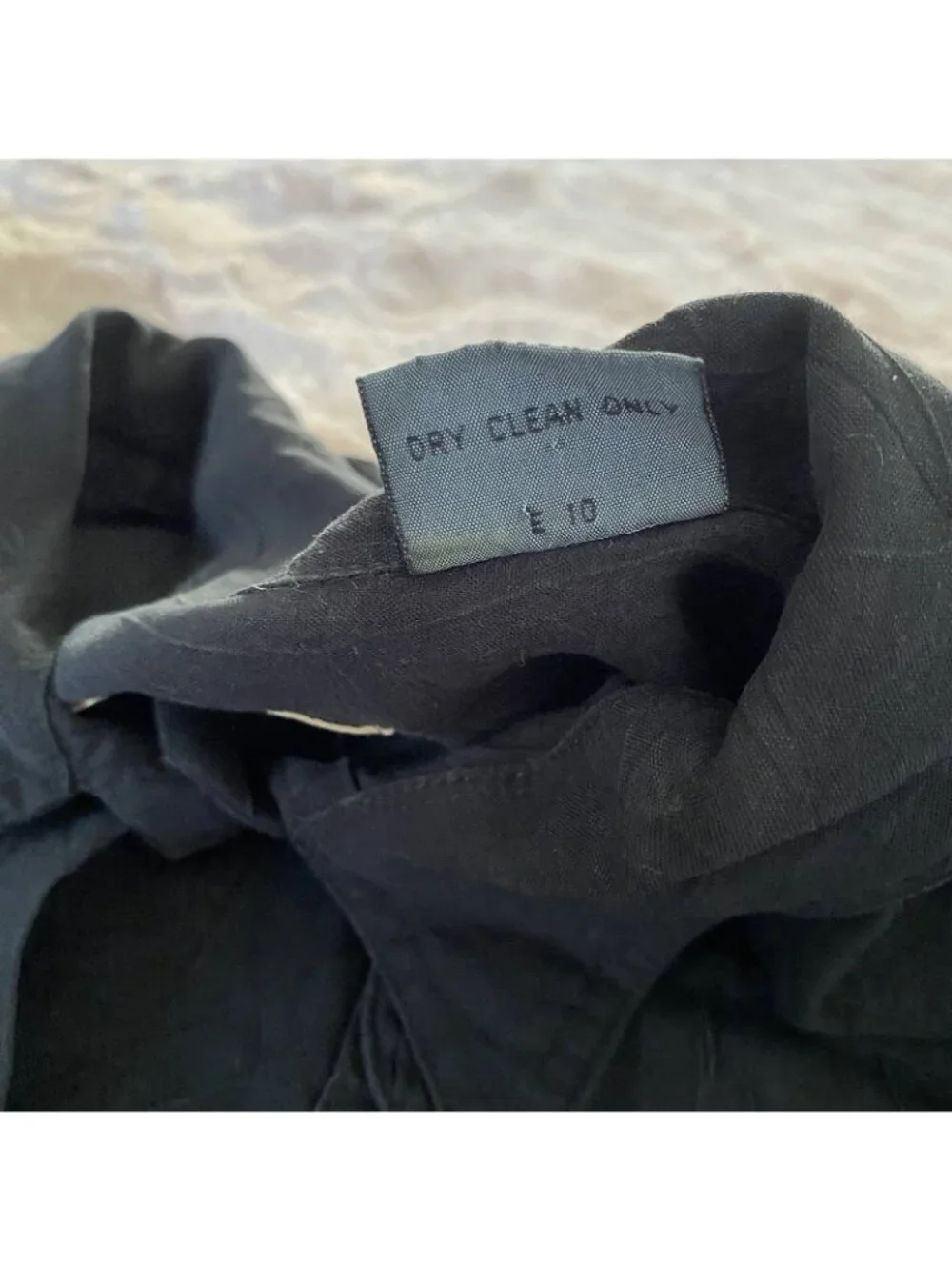 Liz Wear Womens Black Rayon Top Medium Relaxed Button Up Distressed Shirt